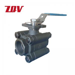 3 PC Full Port Carbon Steel Ball Valve 2000WOG with ISO5211 Mounting Pad