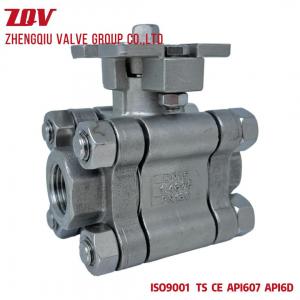 3 PC Full Port Stainless Steel Ball Valve 2000WOG with ISO5211 Mounting Pad
