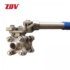 Deadman Handle 1000WOG FP Butt Weld 3PC Ball Valve ISO5211 Mounting Pad 