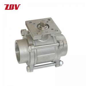 Full Port CF8 3PCBall Valve 1000WOG with ISO5211 Mounting Pad