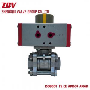 Full Port CF8 3PCBall Valve 1000WOG with Pneumatic actuator