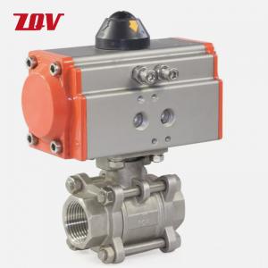 Pneumatic actuator Full Port CF8 3PCBall Valve 1000WOG
